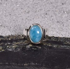 Larimar Ring, 925er Silber, Edelsteinring (23...