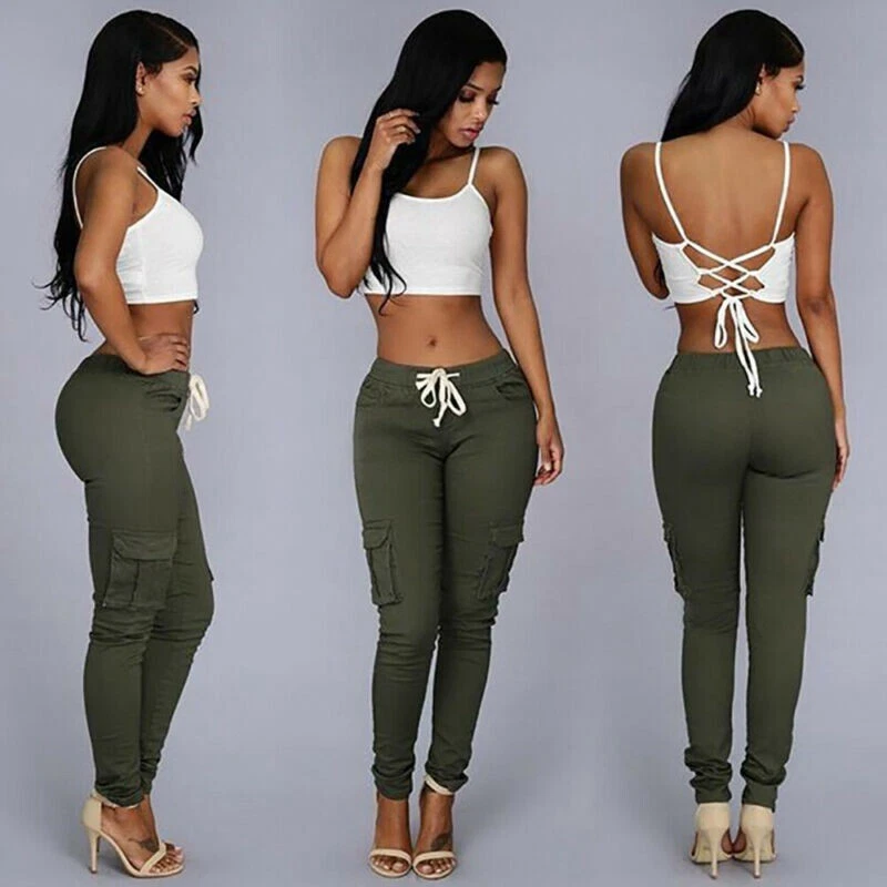 High Waist Cargo Pants Jogger Ladies Skinny Sweatpants Slim Fit Trousers Womens
Opens in a new windo