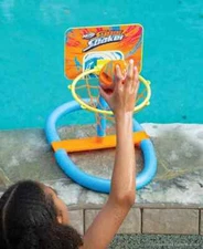 Nerf Super Soaker Dunk It Pool Hoops Set Inflatable Basketball Game for Poolside