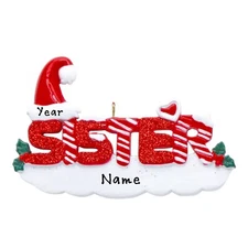 PERSONALIZED Sister Christmas Tree Ornament 2023 Keepsake Holiday Gift