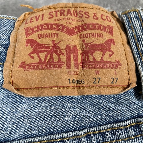 Levis Jeans Boys 14 Reg W27xL27* Blue 511 Slim Fit Cotton Medium Wash Denim - Picture 5 of 13