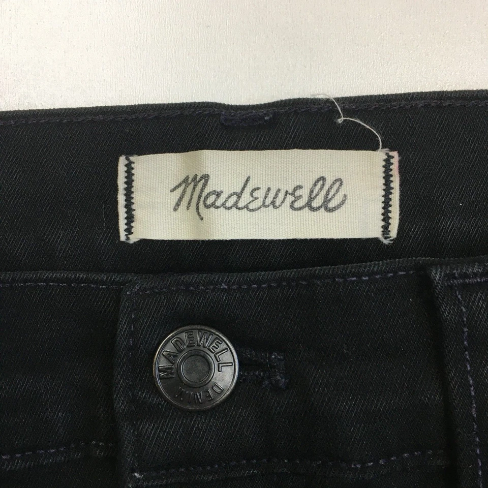 Pantalones de mezclilla ajustados de 5 bolsillos MADEWELL para mujer talla 28 altos negros de 9" Foto 2 de 4