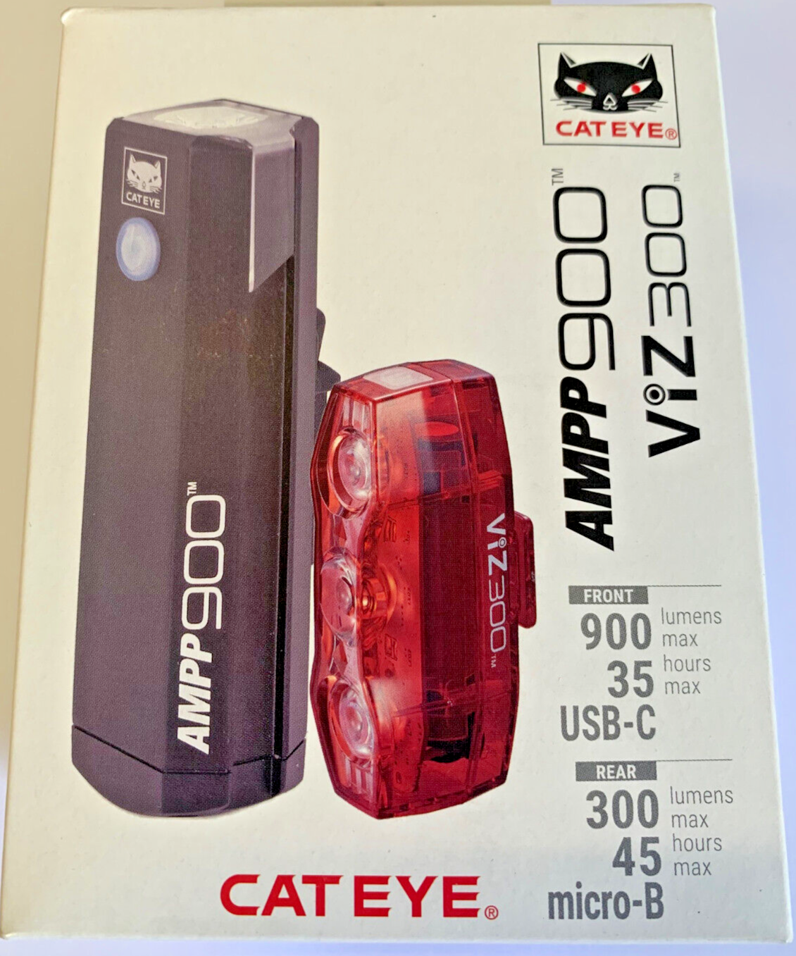 Cateye AMPP 900/Viz 300 Light Set Black