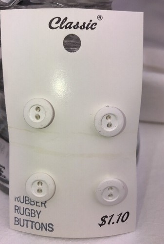 Lot 4 -  3/8" White Rubber Rugby Buttons Pajamas