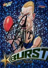 Signed 2016 Adelaide Crows AFL Select Starburst Purple Card - Sam Jacobs