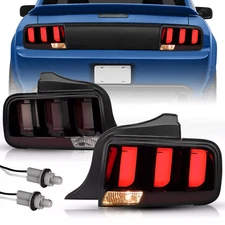 LED Tail Lights For 2005-2009 Ford Mustang Rear Brake Lamps Smoke Black LH & RH