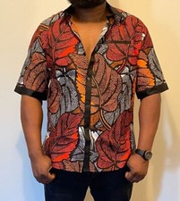 New African Print Casual Shirt Style I, Sizes 2XL, XL, L, M 