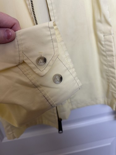 70er Jahre Herren Vintage gelbe Arbeitsjacke spitzer Kragen Talon Reißverschluss Large " - Bild 6 von 9