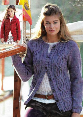 1941 LADIES GIRLS ARAN CARDIGANS 24-46 