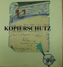 U-BOOT-KRIEG DOKUMENT G&Auml;STEBUCH 4.U.-FLOTTILE in Stettin EINTRAGUNG