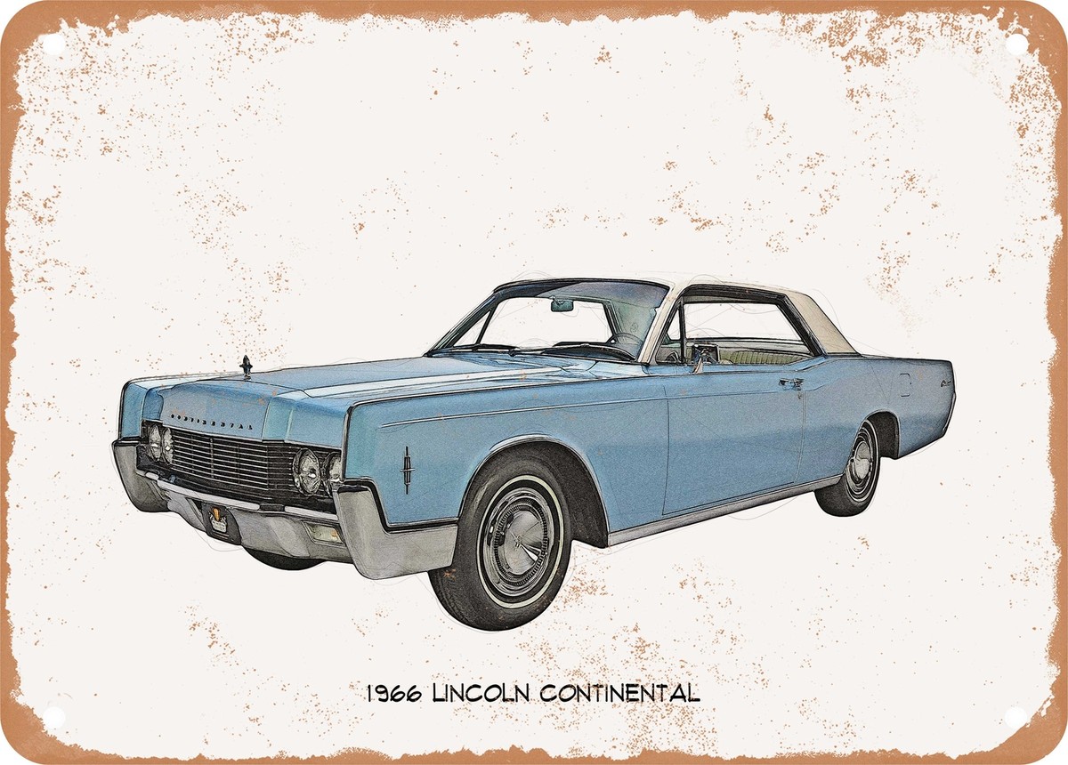 Classic Car Art - 1966 Lincoln Continental Pencil Sketch - Rusty