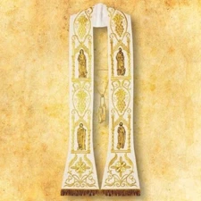 Roman stole embroidered "4 Evangelists" ecru