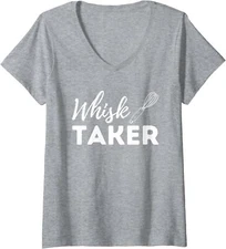 Whisk Taker Funny Cupcake Baker Pastry Baking Cooking Ladies' V-Neck Tshirt