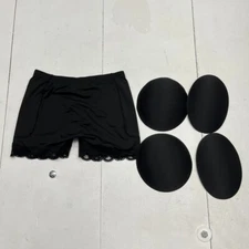 Black Butt & Thigh Padded Lift Lace Lettuce Edge Spanx Women's Size Small
