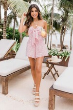 NEW FOLLOWING A DAYDREAM BLUSH FLORAL ROMPER FINAL SALE