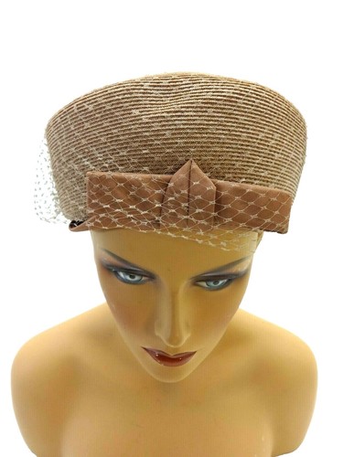 Vintage 1960\'s Union Made USA Velvet‎ Cocktail Pillbox Hat Veil Magenta Green Vintage 1960\ main image 3