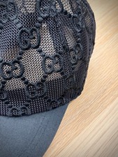 GUCCI Original GG Mesh baseball cap Black Sz SMALL Made In Italy