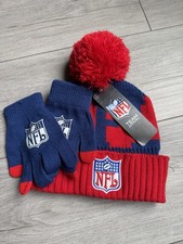 Youth Officially Licensed NFL Beanie Mittens - New - NFL Logo - Red/Blue