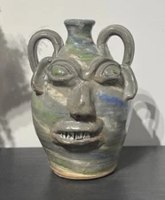 Burlon BB Craig - Folk Art Face Jug 11.0” Catawba Valley Vale NC Vintage