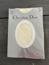 Christian Dior Control Top Ultra Sheer Sandalfoot Pantyhose Ivory Size 2 Vintage