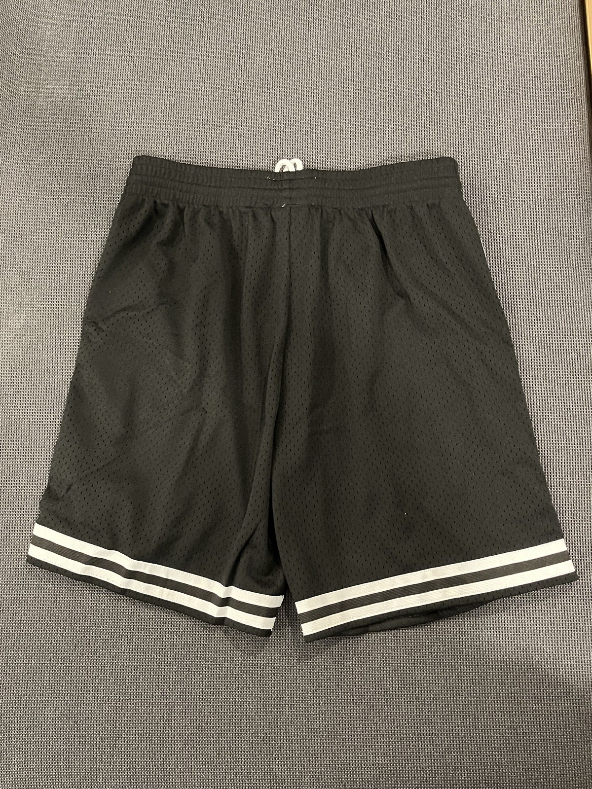 Mitchell And Ness White Branded Basic Shorts W/ P… - image 1