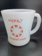 EXPO 67 Montreal World s Fair Coffee Mug Cup Milk Glass Canada 1967 Fire King