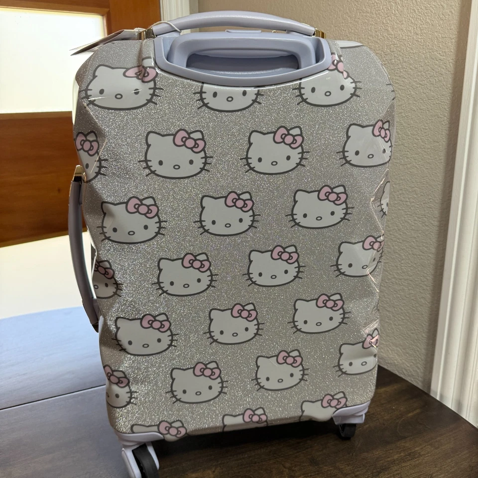 POTTERY BARN TEEN HELLO KITTY LUXE HARD-SIDED GLAM CARRY-ON SPINNER LUGGAGE 23" - Image 3 of 4