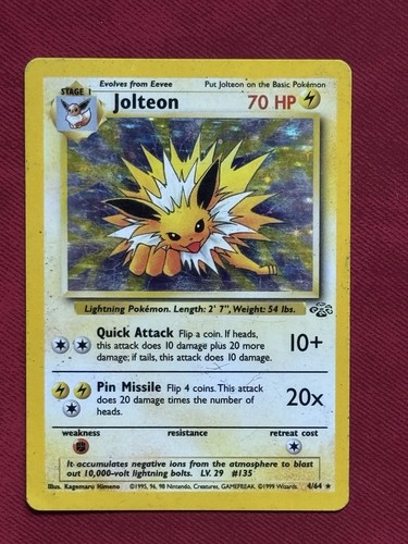Jolteon (4/64) Jungle Set | Pokemon Trading Card | English | Good - Played