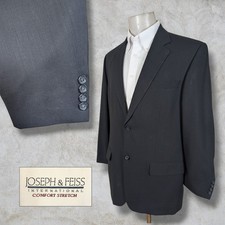 Joseph And Feiss Blazer Sport Coat Mens 40R Dark Blue Black Solid 100 Wool