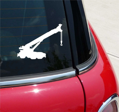 #ad CRANE TRUCK MOUNTED SILHOUETTE EQUIPMENT GRAPHIC DECAL STICKER ART CAR WALL $2.61