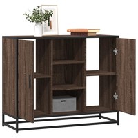 Sideboard Kommode Braun Eichen-Optik 92X35X76 Cm Holzwerkstoff