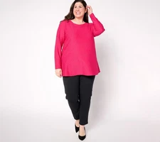 Women with Control Women's Set Sz L Regular Textured Knit Top & Pink A663641