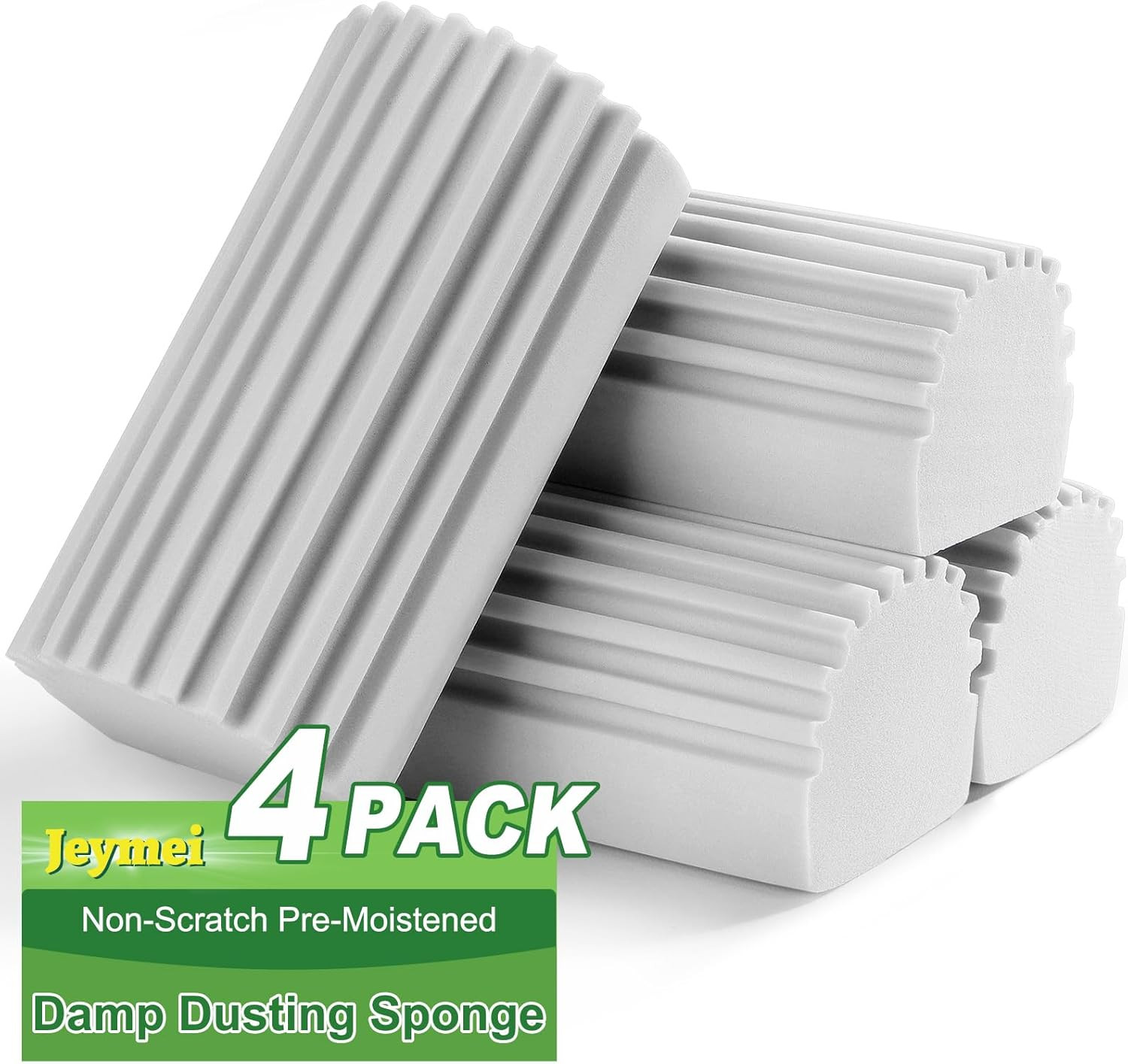 4-Pack Damp Clean Duster Sponge, Sponge Cleaning Brush, Duster for Cleaning Blin