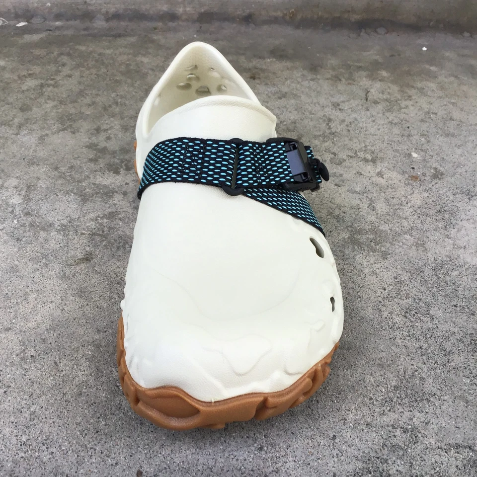 Nuevo con etiquetas Zueco Crocs Hombre Todo Terreno Atlas m9 w11 Ajustable MTN Marfil Blanco Marrón Foto 2 de 4