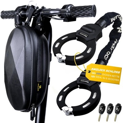 E Scooter Schloss mit Tasche 8mm Dicke Kettenschloss Handschellenschloss für E