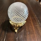 Art Glass Paperweight   White & Clear Swirl Vintage 3” Murano
