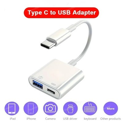 OTG & Charging Adapter Male to USB Female for iPhone iPad
