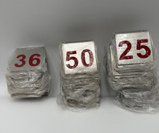 42 Stainless Steel Table Number Tents 9-50 Red 2x2 Restaurant Cafe Bar Wedding
