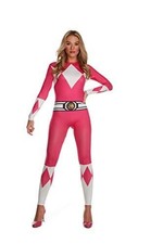 Womans Med Pink Power Ranger Halloween Costume Cosplay Outfit