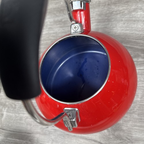 Chantal Whistling Tea Kettle Teal Stove Top 1.8 qt Enamel on Steel Yellow Or Red - Picture 15 of 17