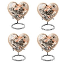 Dragon Urn 3Inch Pack Of 4 Heart Keepsake Ash Containers - Cremation Keepsake