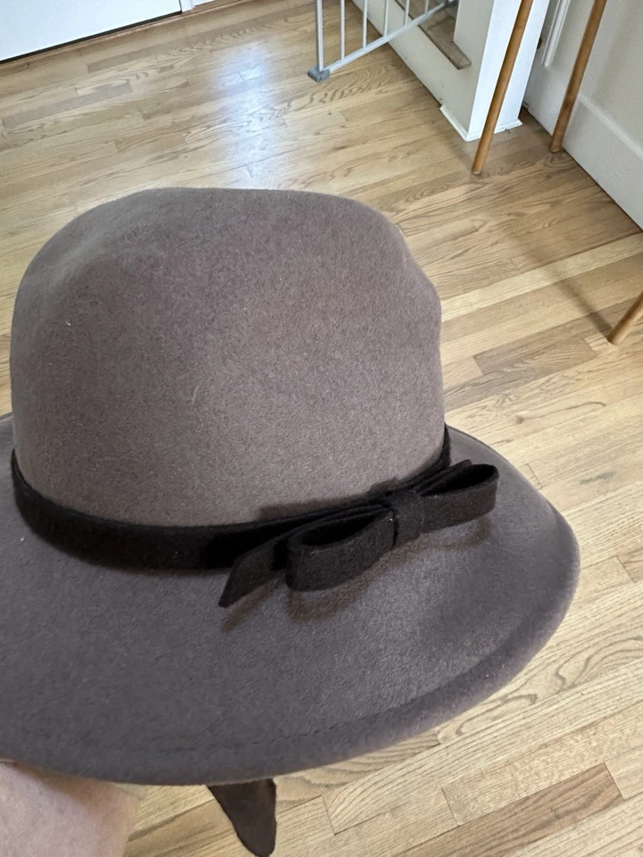 Винтажная женская шляпа-федора 70-х Lord & Taylor с шарфом размер S 100% шерсть сделано в США - Изображение 2 из 4