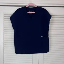 FIGS Navy Blue Sleeveless Scrub Top Technical Collection Womens S