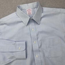 Brooks Brothers 1818 Dress Shirt Mens 16-33 Light Blue Madison Non-Iron FLAW