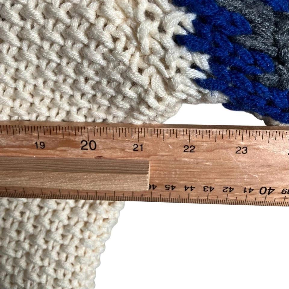 Diesel Cardigan Men's Size XL Grey Blue Cream Cable Knit Pattern Button Up - Image 2 of 4