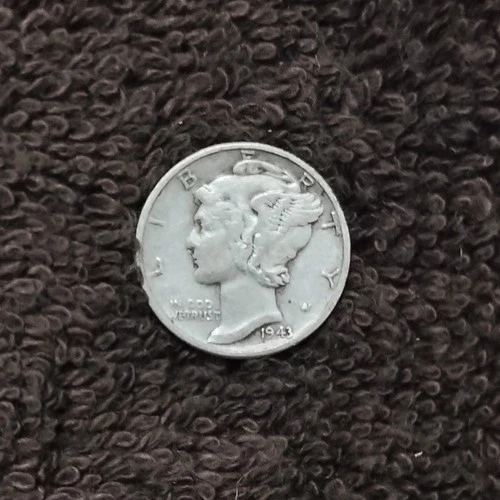 1943 Mercury Dime Winged Liberty Head 90% Silver Fine-Condition