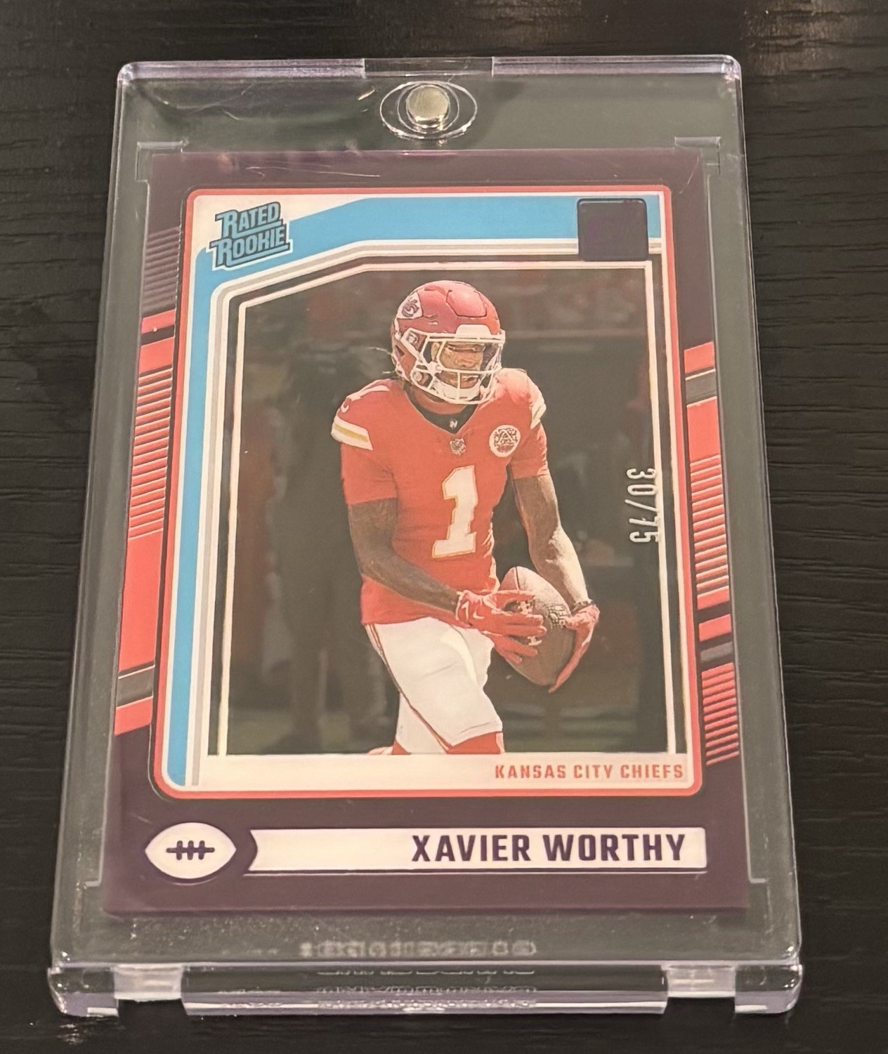 2024 Clearly Donruss Xavier Worthy Rated Rookie Purple RC /75 Q3701