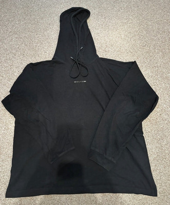 1017 ALYX 9SM Logo Hoodie Pullover Fleece Baumwolle/Polyester Schwarz L