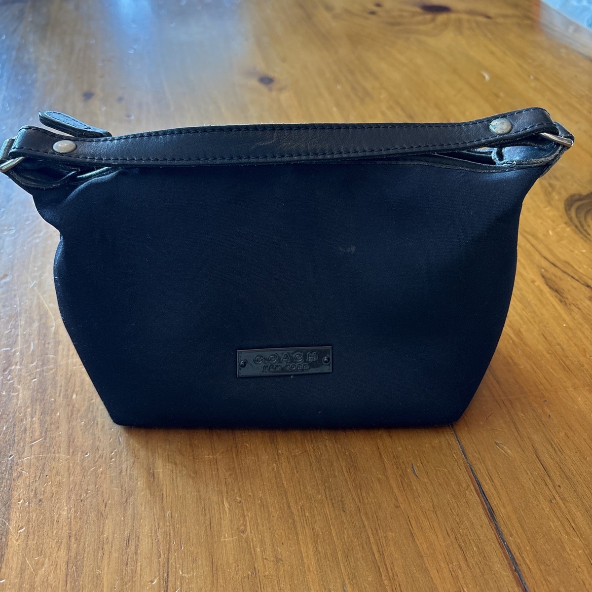 バッグ New Vintage Coach Cabin Bag Small Black Vintage Coach Neoprene Small Mini Bag Pouch Black Leather Trim | eBay