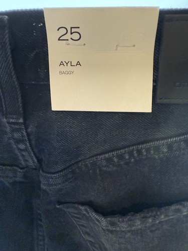 Citizens Of Humanity Pants Womens 25 Black Ayla Baggy Wide Leg Jeans In Voila - Picture 3 of 3